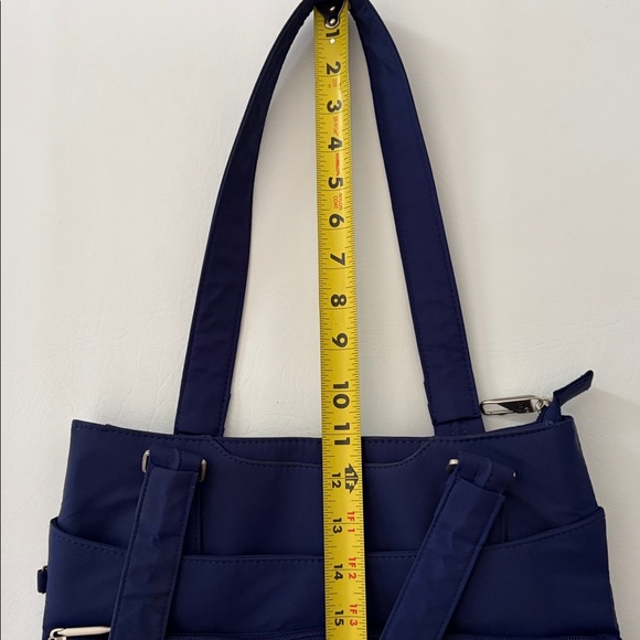 Travelon Bag Anti-Theft RFID blocking Tote Shoulder Bag Navy Blue - Picture 14 of 16